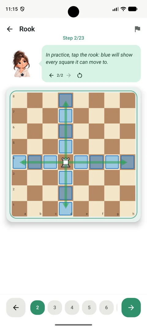 Lições interativas — Chess Space